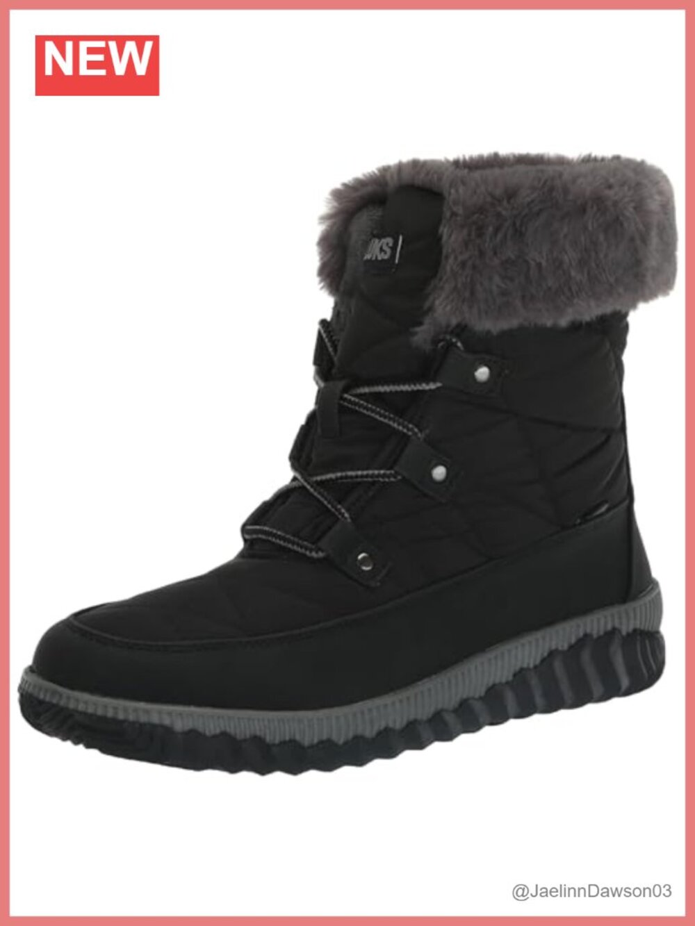 Womens Quilted Nylon Lace Up Winter Snow Boots Faux Fur Muk Luxe Lining